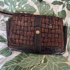 Campomaggi Woven Leather Wristlet Wallet